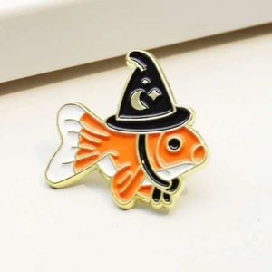 Goldfish Wizard Pin